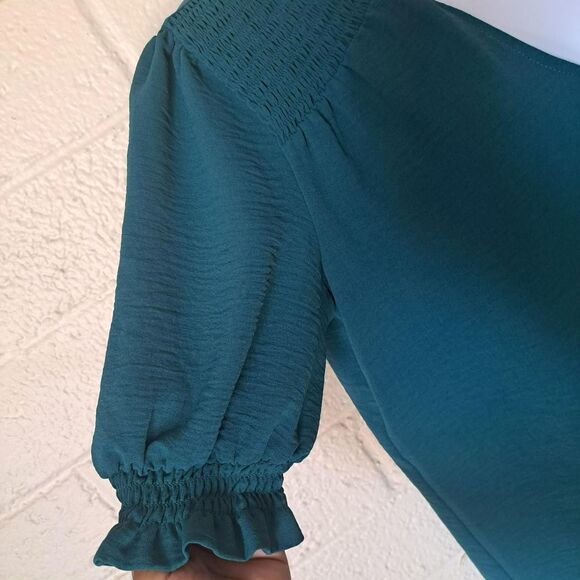 Oversized Flowing V-Neck Casual Blouse - Picture 4 of 4